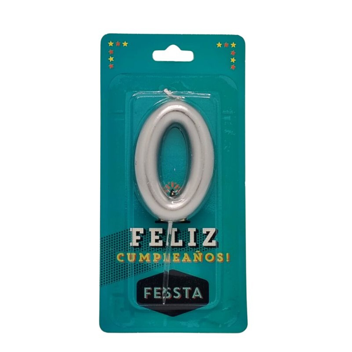 Vela Fessta Número Metalizada Plateada - CERO 