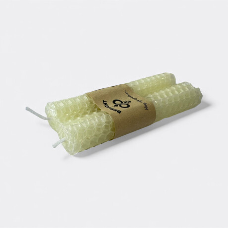 Vela De Miel Fina X2 De Colores Blanco