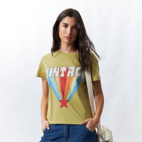 REMERA VINTAGE RAINBOW Verde Musgo