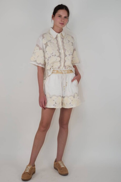 Camisa Wild Flower White Camisa Wild Flower White