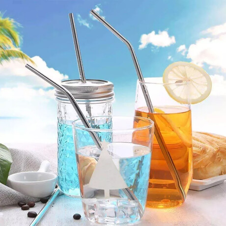 Set de 6 sorbitos metálicos reutilizables Sc