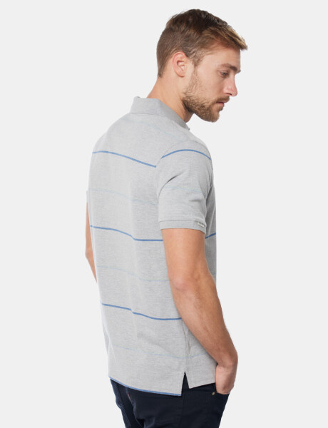 REMERA POLO RAYADA Gris