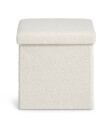 Puf NYSTED 38x38 con almacenaje felpa blanco Puf NYSTED 38x38 con almacenaje felpa blanco