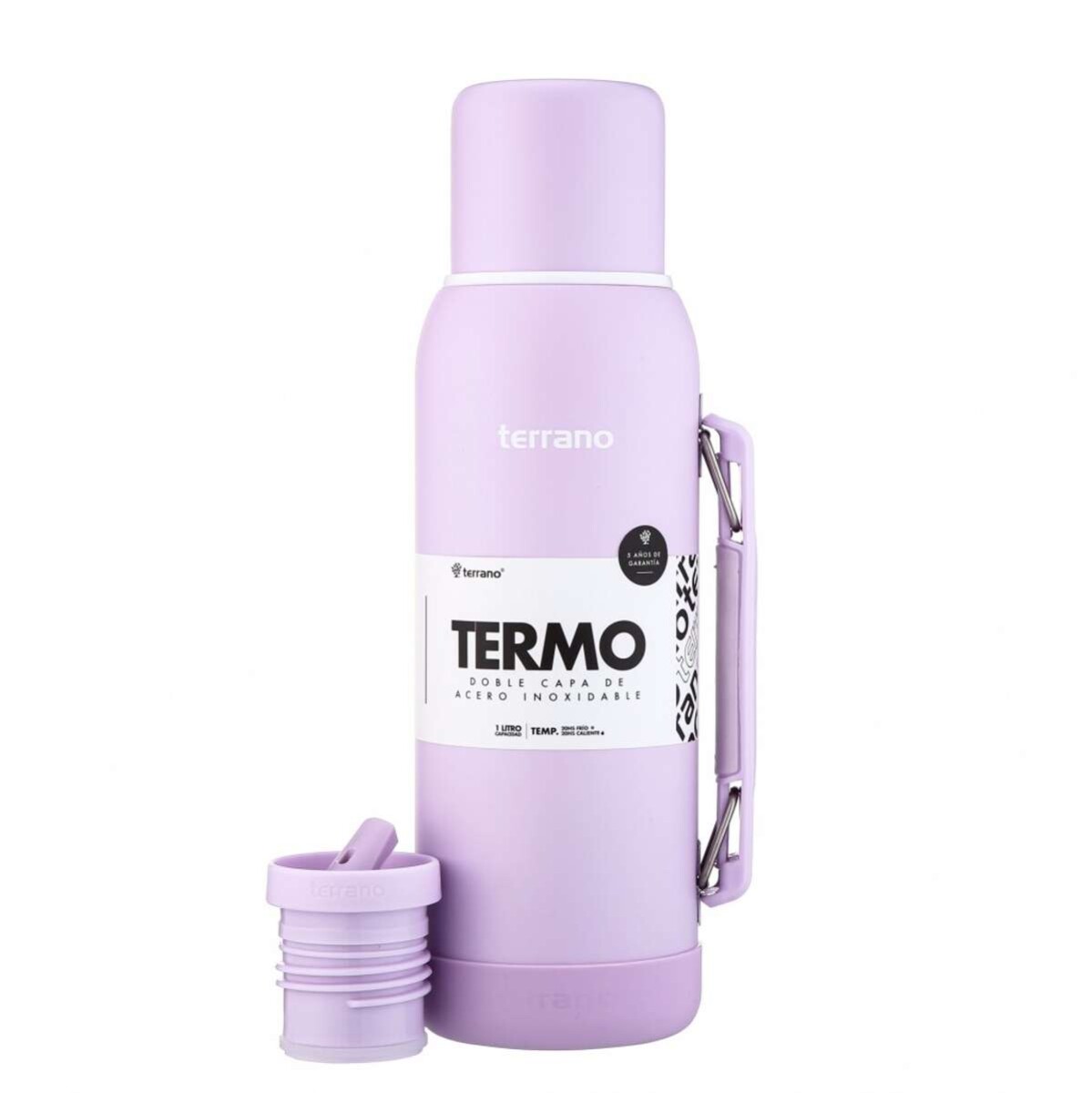 Termo Premium 1lt. Con base de Silicona - Lila 