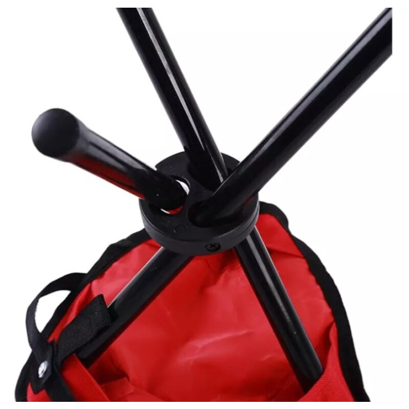 Banco Plegable Trípode De Aluminio Para Camping Rojo
