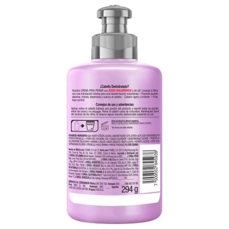 Crema Para Peinar Elvive Hidra Hialurónico 300ml Crema Para Peinar Elvive Hidra Hialurónico 300ml