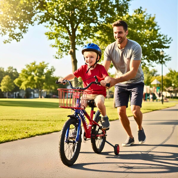 Bicicleta Infantil Yjtong Rod 16 Canasto Parrilla Rueditas Rojo 1