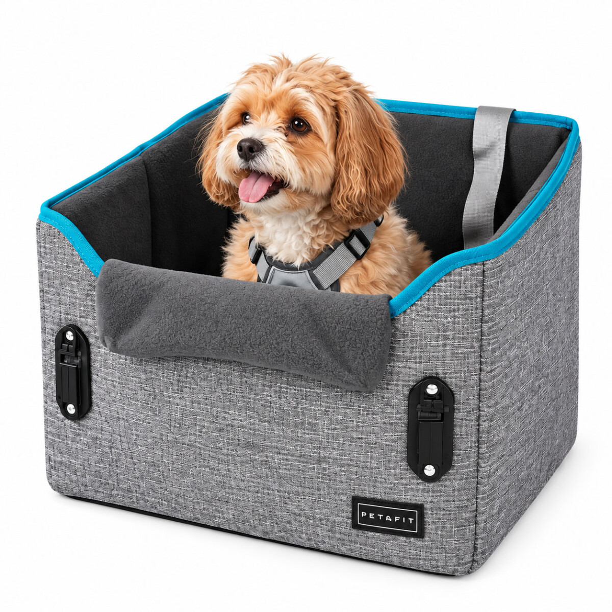 Bolso Transportador Auto Grande Mascotas C/Correa Ajustable - Turquesa 