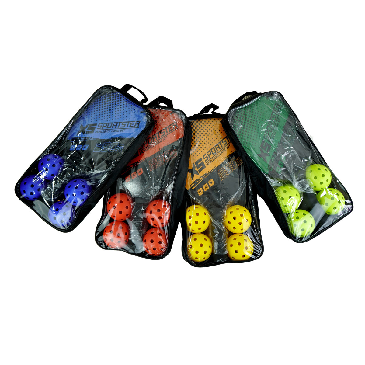 SET PICKBALL 6PCS RAQUETA X2 + PELOTA X4 FUNDA 