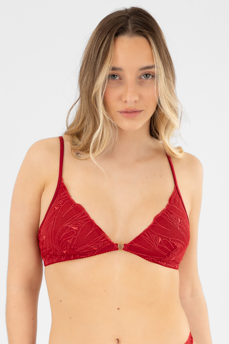 Soutien triangulo amapola Rojo