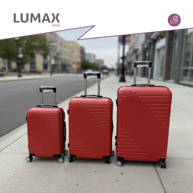 Set de 3 Valijas de Mano Rígidas Rojo
