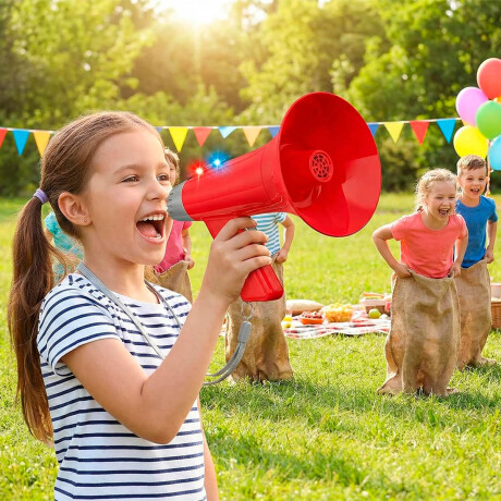 Megafono Altavoz Infantil Cambio De Voz Grabador Rojo