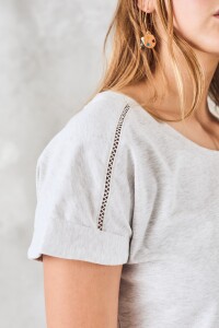 Remera Algodon Elastano Gris Melange