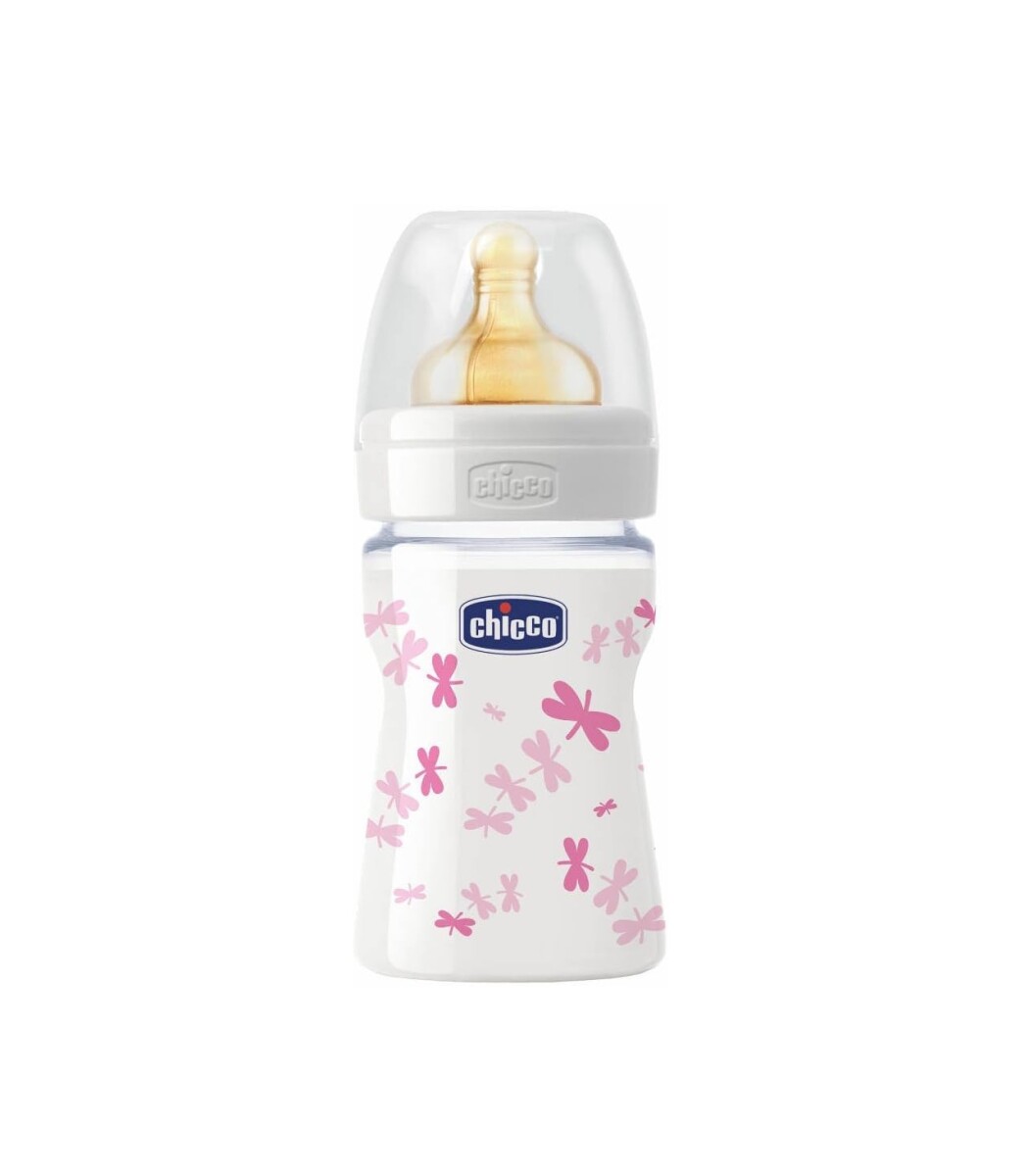 Biberon vidrio rosa latex 150ml CHICCO 