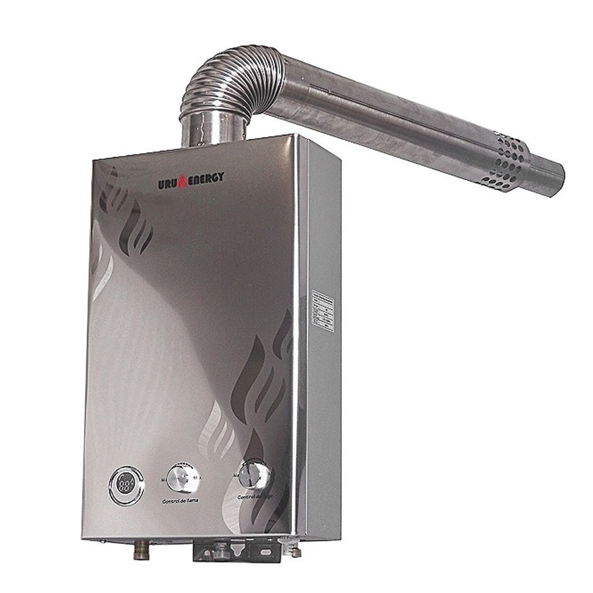 Calentador A Gas Uruenergy 8lt/min Tiro Balance La Tentación Color Plateado 