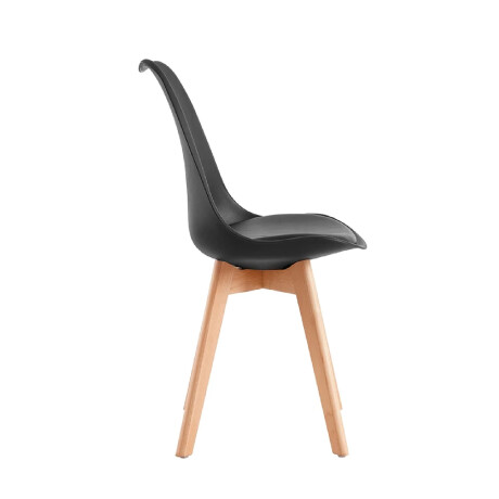 SILLA DE COMEDOR EAMES ACOLCHONADA Silla Eames Negra con Asiento Acolchado