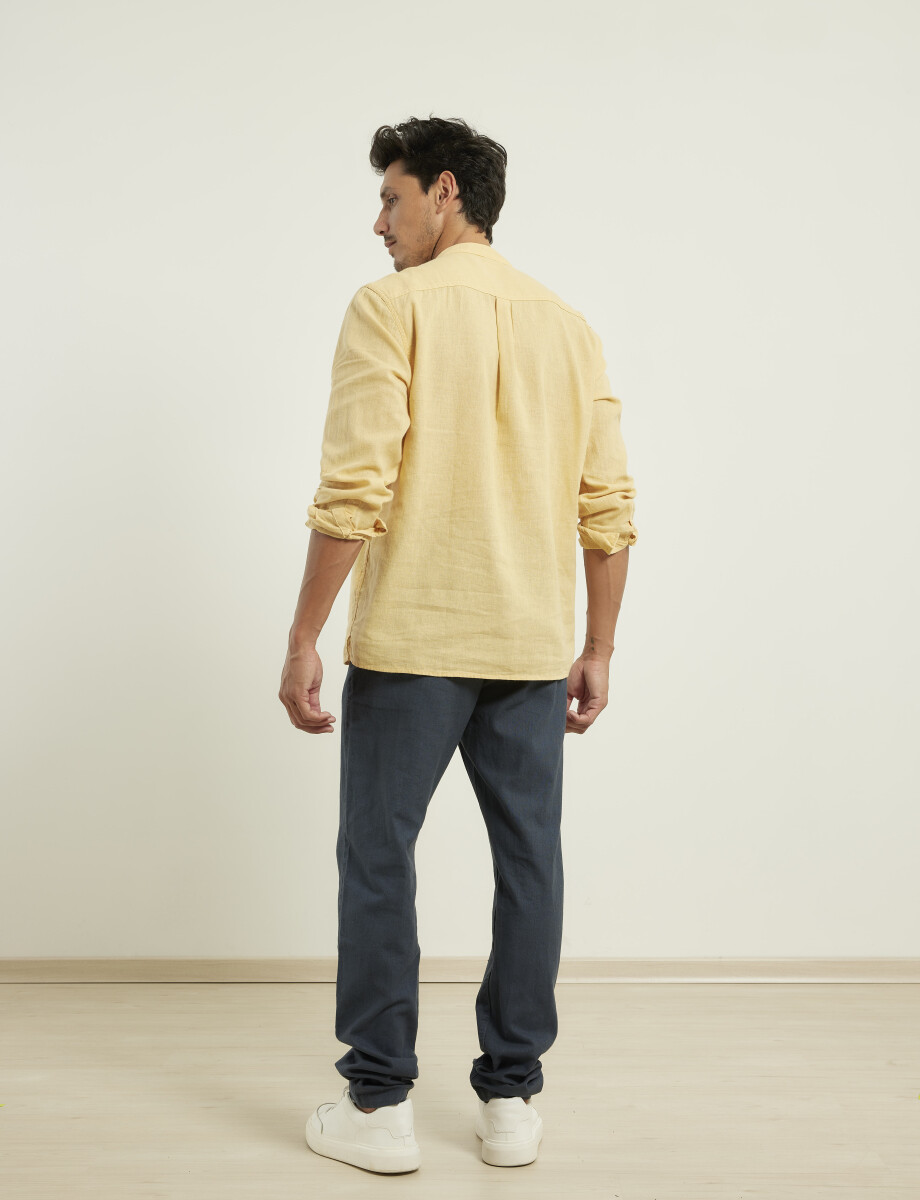 012105 CAMISA HARRINGTON LABEL DE LINO Mostaza