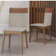 Silla Cristal Moderna Con Patas De Madera Natural color PALHA