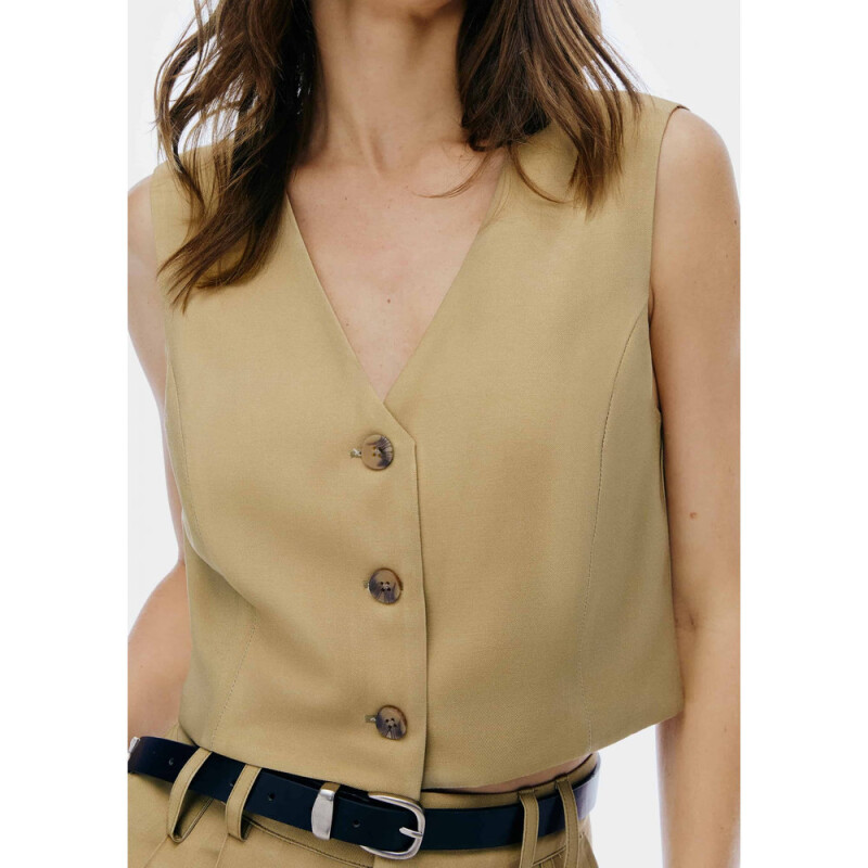 COLETE FEM MARROM MEDIO