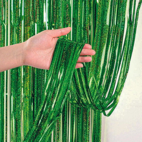 Cortina Fessta Holografíca 2x1 Metros Verde