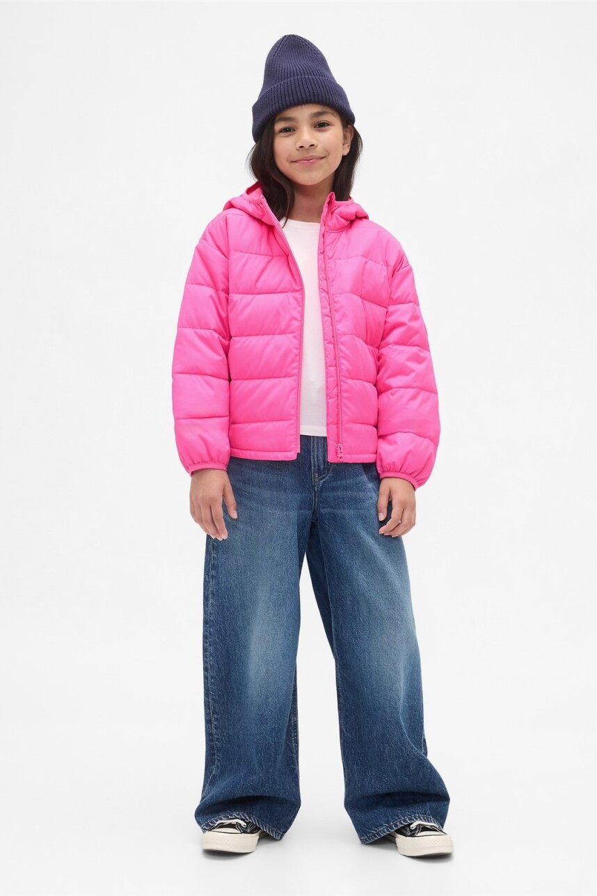 Campera Puffer Logo Niña Phoebe Pink
