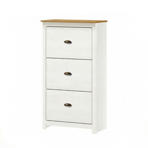 Zapatera 3 Cajones - Linea Colonial Blanco/Freijo