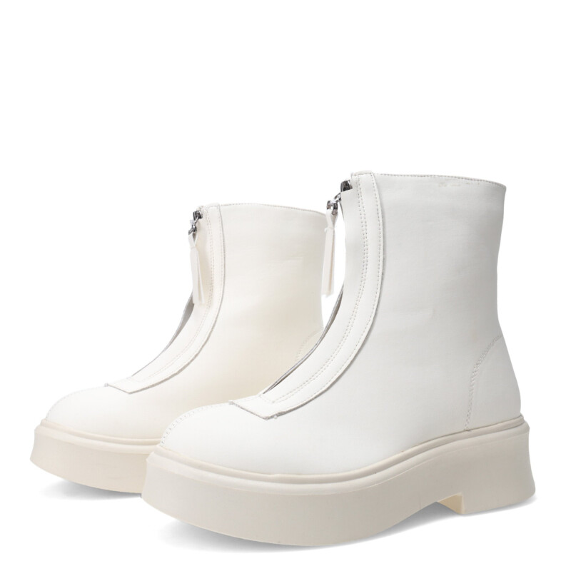 Botas de Mujer Miss Carol KIMAKA chelsea con cierre Blanco Hueso