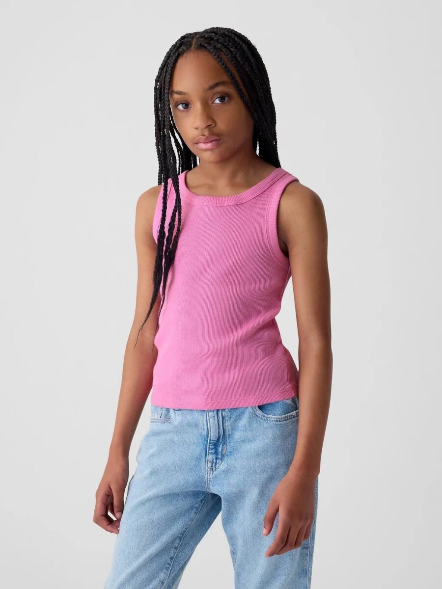 Musculosa Rib Niña - Indie Pink 