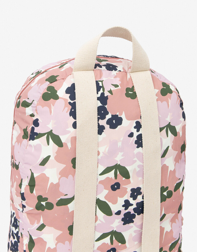 Porta Cosméticos Mochila Mochila Plegable Pack And Go - Estampado Flores