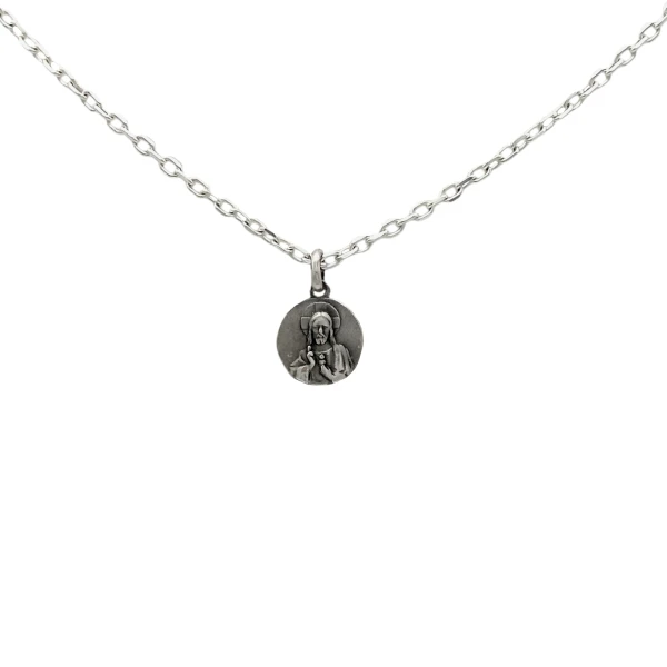Dije Sagrado Corazón-Plata 925 quemada-Sin Piedra-CP3119 sinpiedra