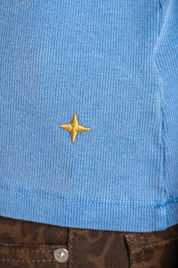 Remera Algodon Lavado Azul