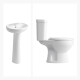 Juego Loza Completo Con Pedestal Y Bacha BLANCO