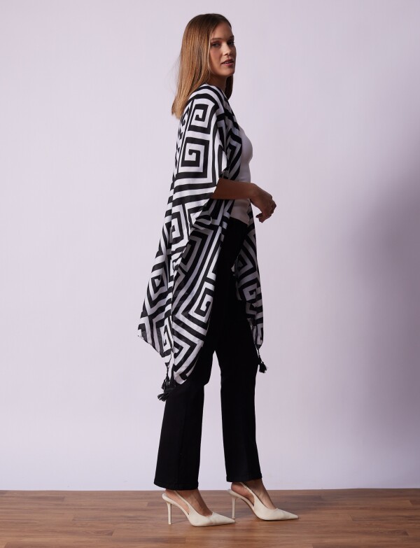 Kimono Printed NEGRO/BLANCO