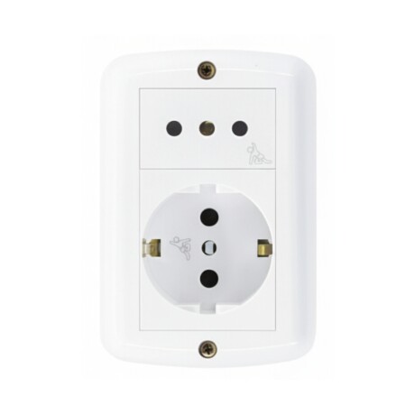 CAJA EXTERIOR CON SCHUKO + TOMA 2P+T Caja Exterior con Schuko con Seguro + Toma 2P+T con Seguro