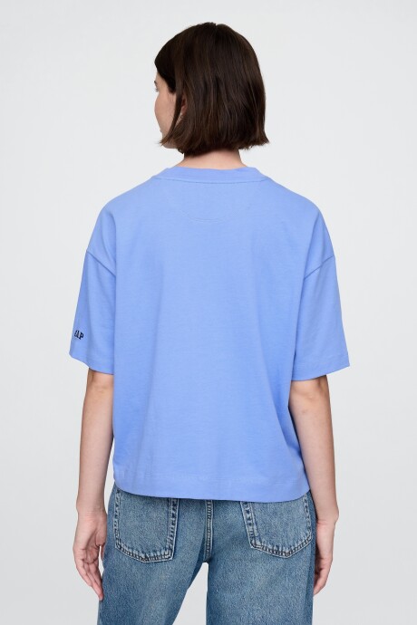 Remera Mini Logo Cropped Mujer Shirting Blue