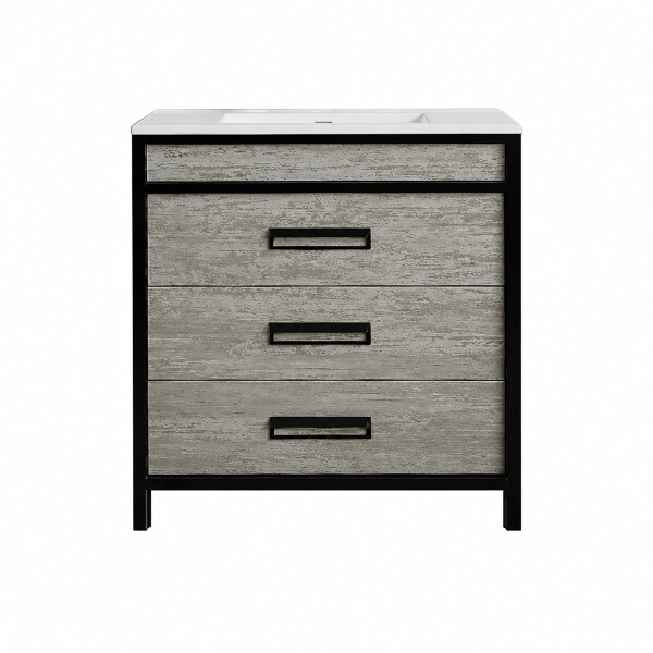 MUEBLE DE BAÑO VANITY MARRÓN CON BACHA BLANCA Mueble De Baño Vanity Marrón Con Bacha Blanca