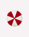 Almohadón redondo Odet de algodón blanco y rojo Ø 45 cm