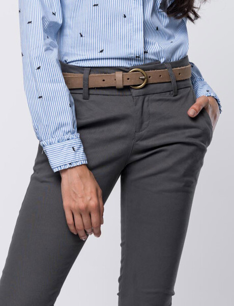 PANTALÓN DE GABARDINA SKINNY VERDE