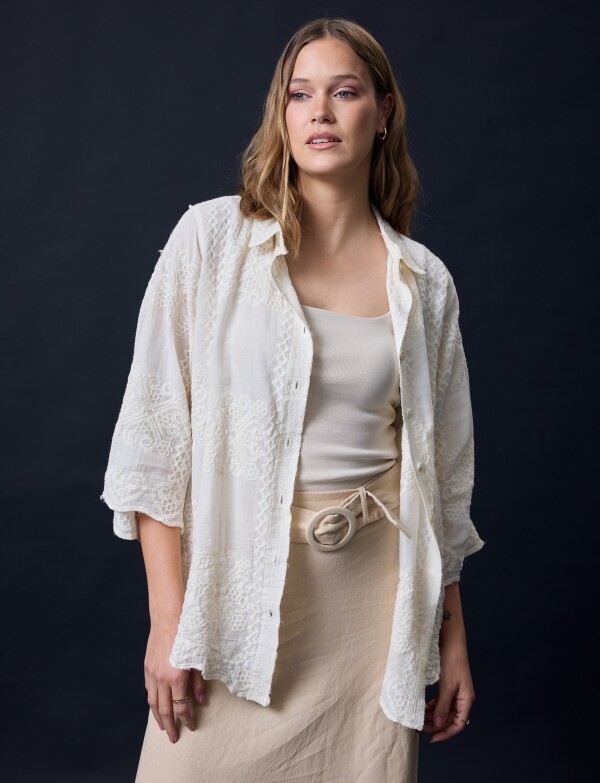 Camisa Broderie BEIGE