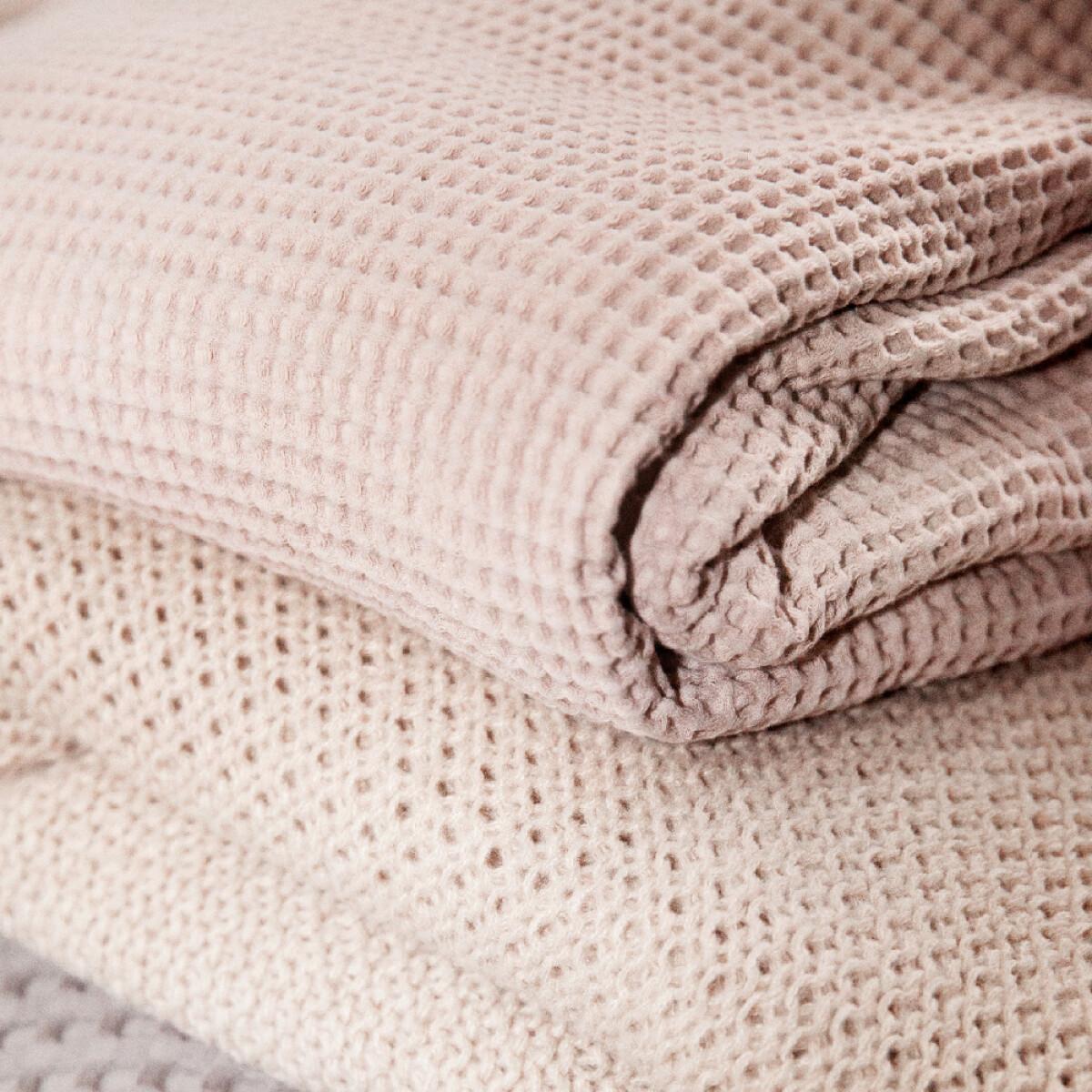 Manta tejida algodón 150x230cm - rosa 