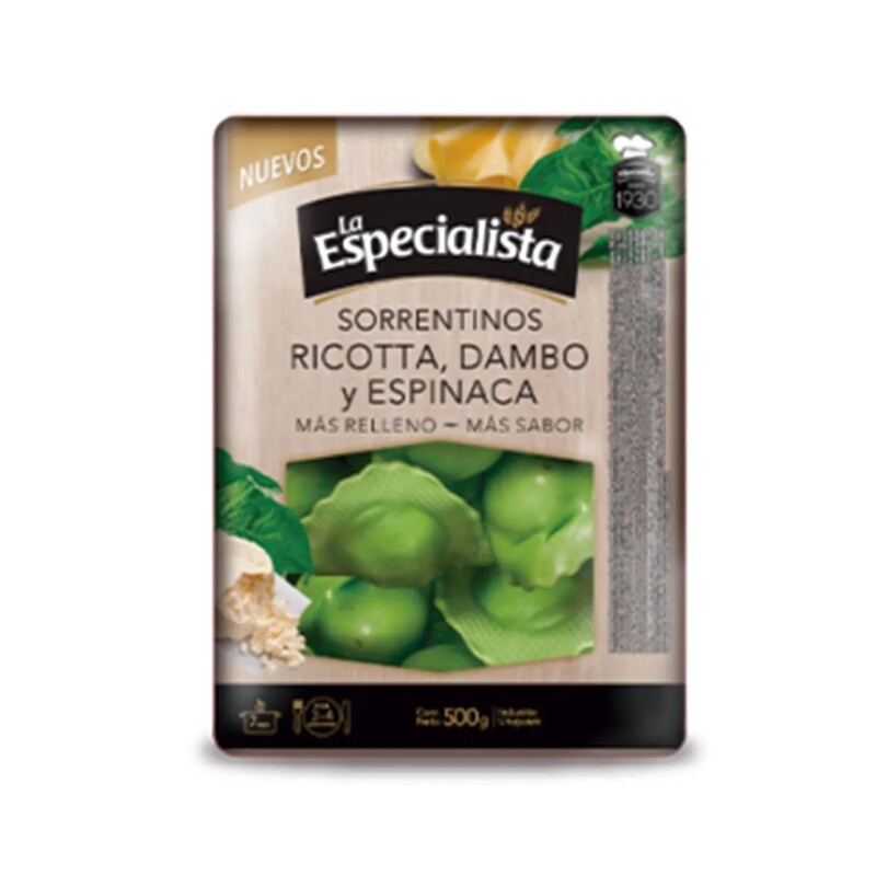 SORRENTINOS LA ESPECIALISTA RICOTA ESPIINACA 500G Sorrentinos La Especialista Ricota Espiinaca 500g