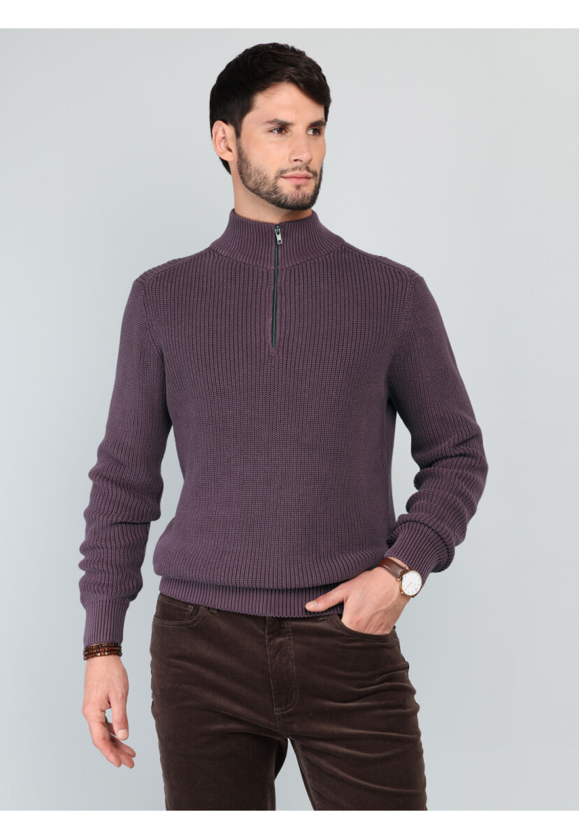 Sweater Medio Cierre Arrow - BURDEOS 