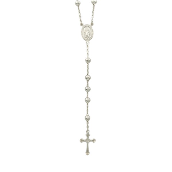 Rosario Virgen Milagrosa - Plata 925 - Sin Piedra - RO3006 Sinpiedra