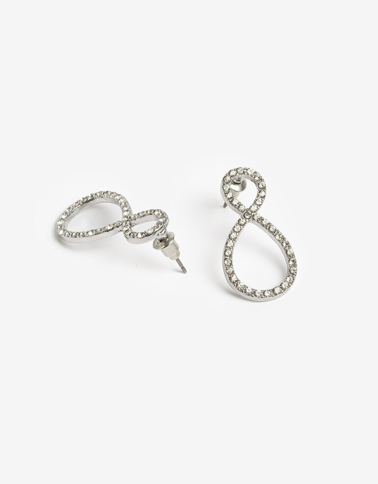 Aros Colgantes Cortos Strass Aros Cortos Strass - Cristal