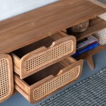 APARADOR 120x39x50CM MDF/RATTAN APARADOR 120x39x50CM MDF/RATTAN