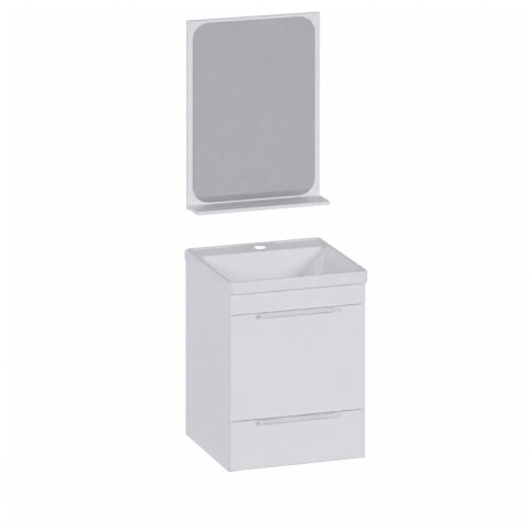 Mueble de baño suspendido Trevo Blanco 41 cm con espejo Mueble De Baño Suspendido Trevo Blanco 41 Cm Con Espejo