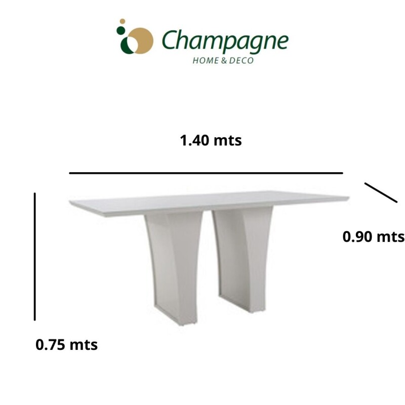 MESA COMEDOR - LACA BLANCA - VIDRIO BLANCO MESA COMEDOR - LACA BLANCA - VIDRIO BLANCO