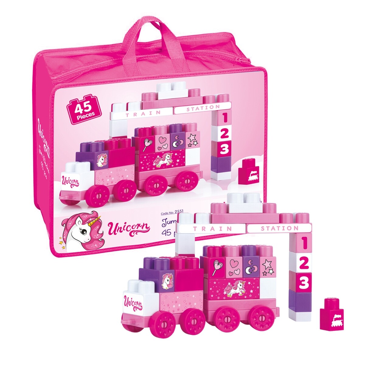Juego de Encastre Dolu Mega Block Unicornio 45 Piezas 
