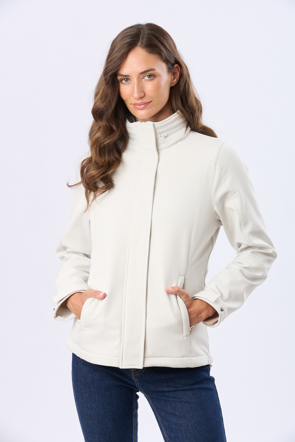 CAMPERA DE NEOPRENO CON CAPUCHA Natural