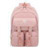 Mochila Trendy Urbana Dama Liviana Con Bolsillos Rosa